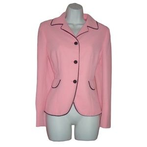 Le Suit Pink & Black Blazer Career Suit Jacket - Size 6 - NWT